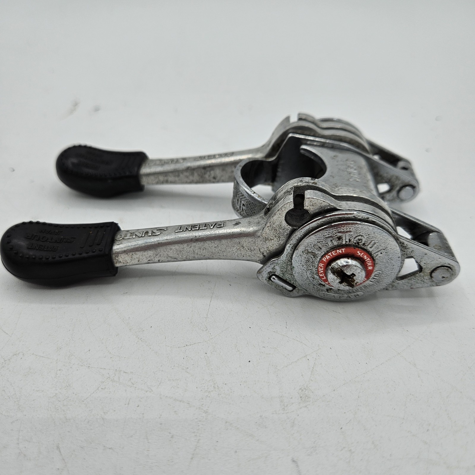 Vintage Suntour Ratchet Stem Mount Shifter, Power Shift Lever Set, Long Arms