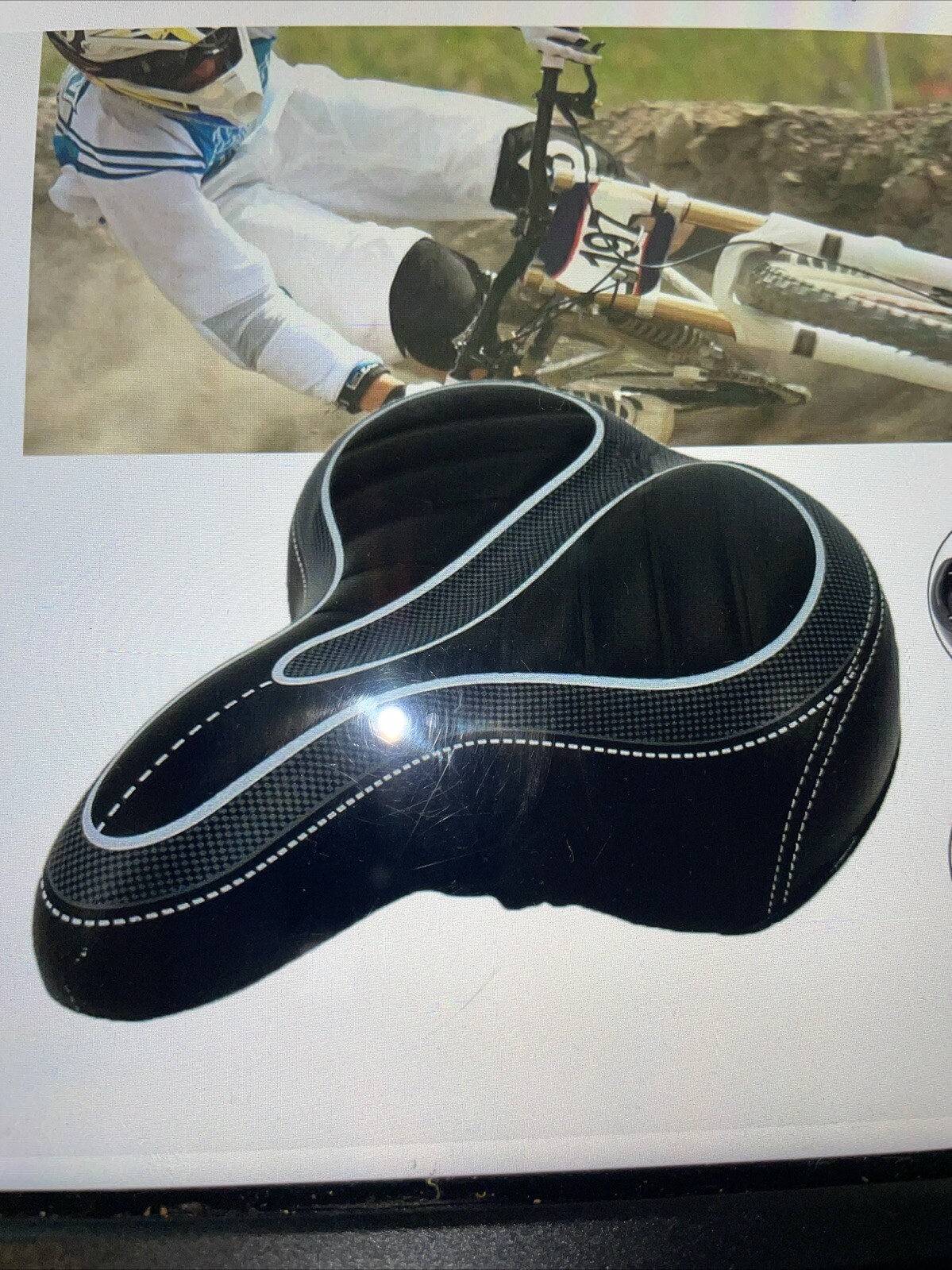 E-bike Bicycle Bike Saddle Seat Comfort Wide Soft Gel Cushion Pad Sporty