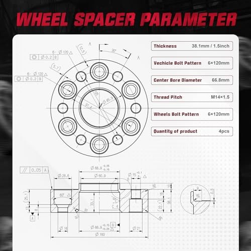 6×4.75 Wheel Spacers Thickness 1.5 Inch 1.5inch 6x120mm Chevy Colorado