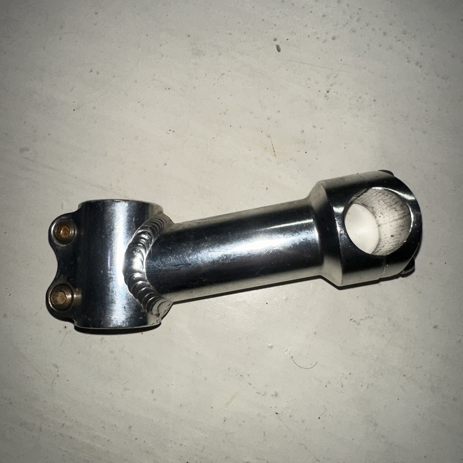 Vintage Bicycle bike stem 105 mm +/-5 degrees 1 1/8th” 25.4 mm Silver Threadless
