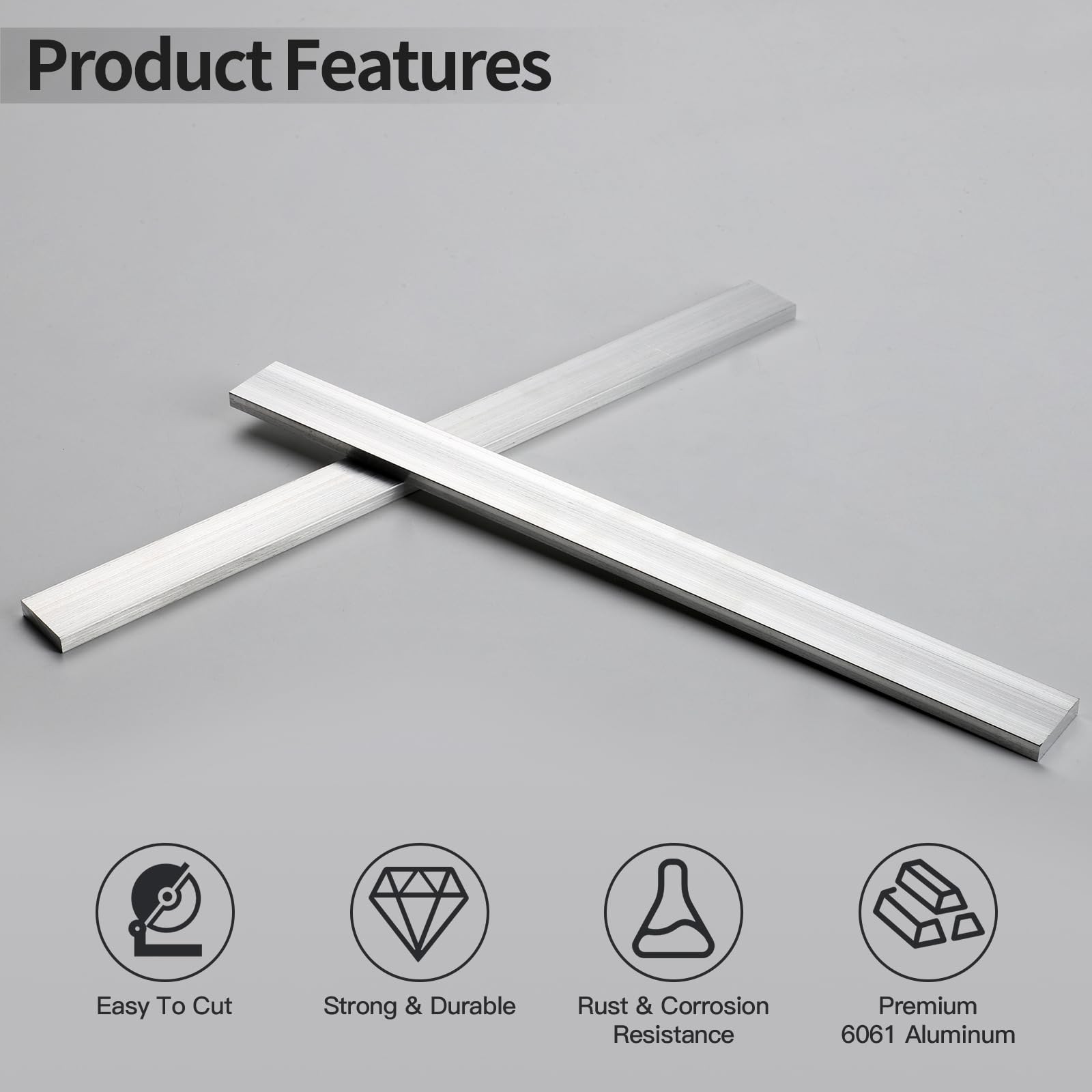 1 Pcs 1/4″ x 1″ 6061 Square Aluminum Flat BAR,12″ Long, 6mm X 25mm X 305mm Al…