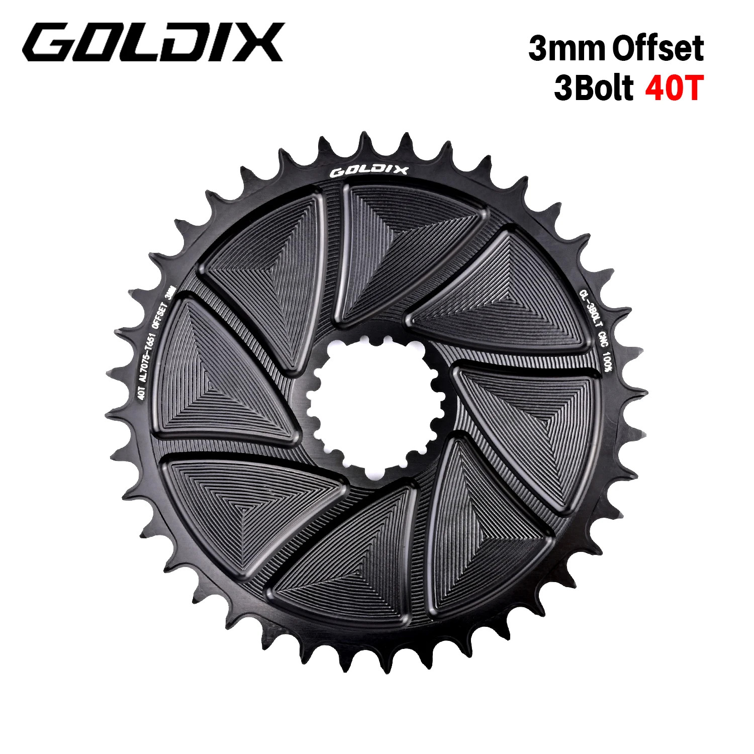 3mm Offset 3-Bolt AERO Wide Narrow Teeth Chainring for MTB Road Bicycle Crankset