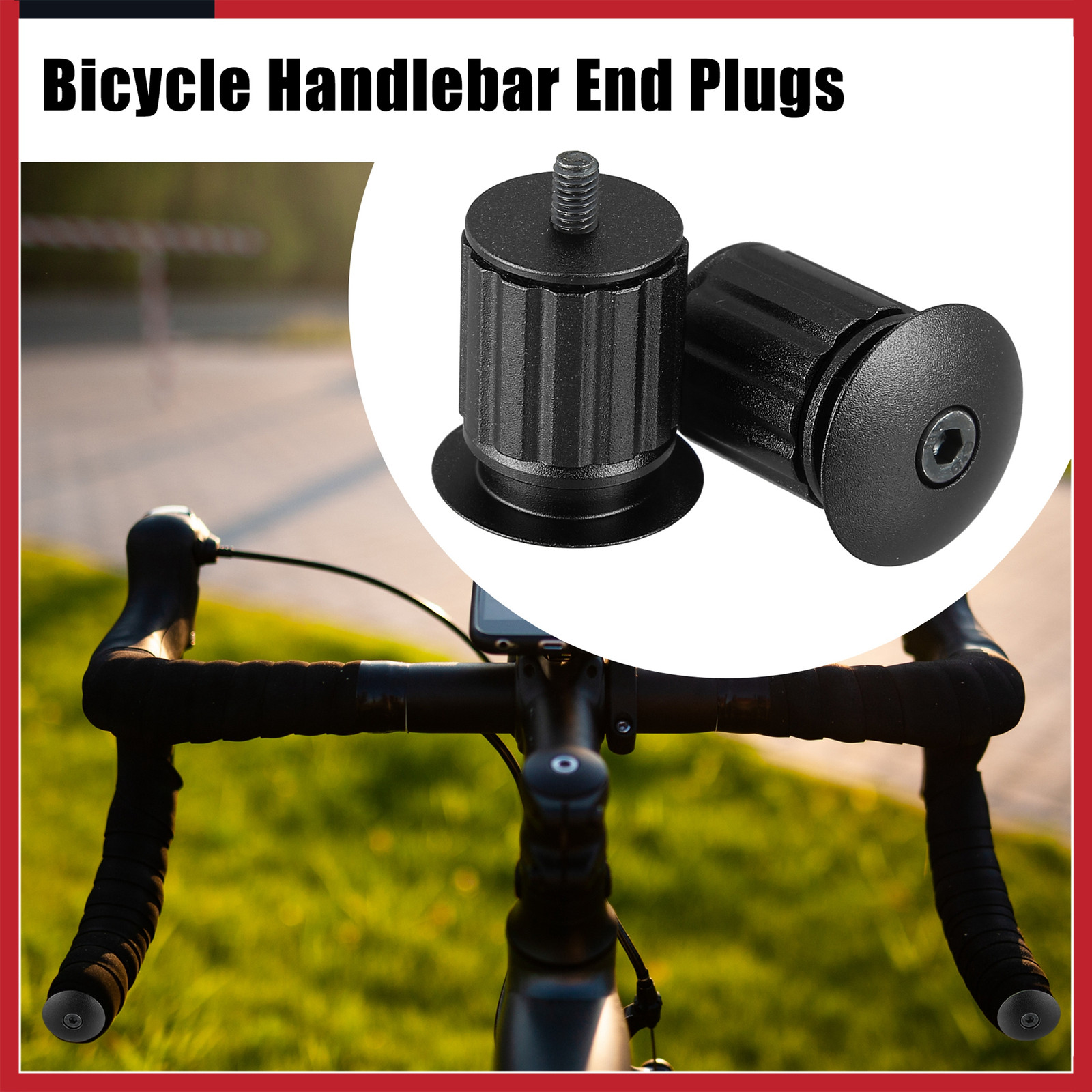 Pair Aluminum Alloy 17.5-22mm Handlebar End Plugs Bike Handlebar Ends Black