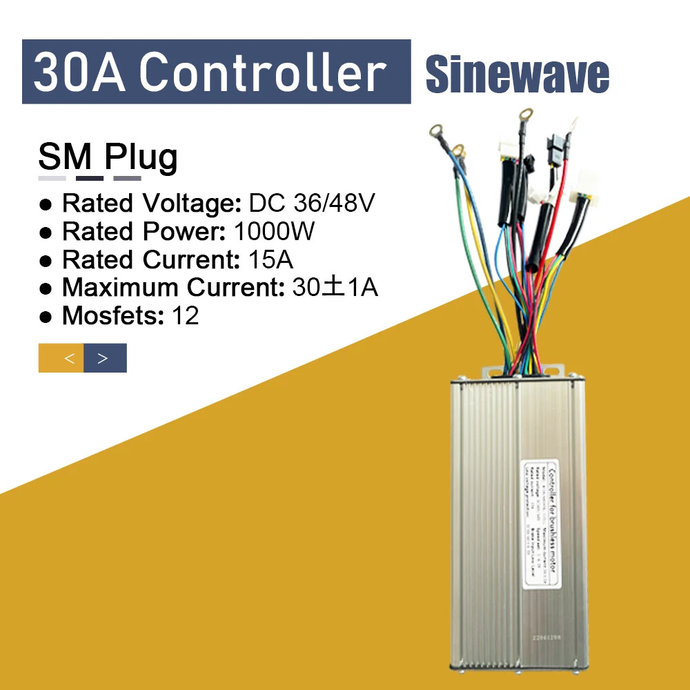 E-bike Squarewave/Sinewave Controller 36V/48V 15A-50A with Light Function