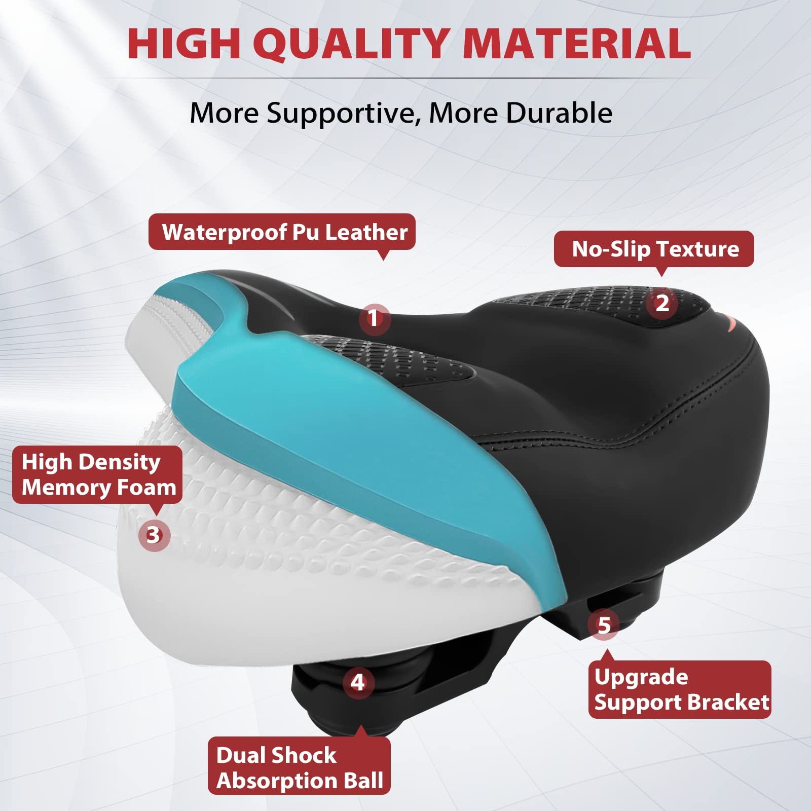 Oversized Seat Compatible with Peloton Bike, Replacement Extra Wide Seat