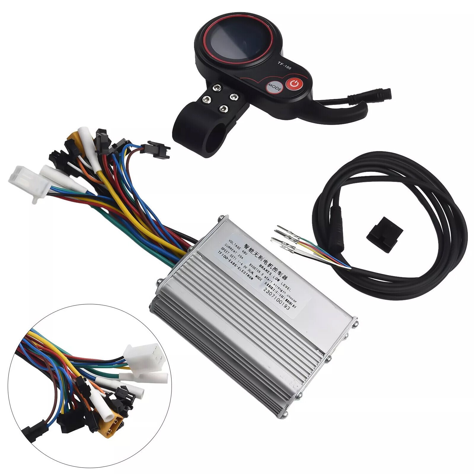 LCD Display + 6 Pin Cable For Scooter+ 1200W 48V-25A Brushless Motor Controller
