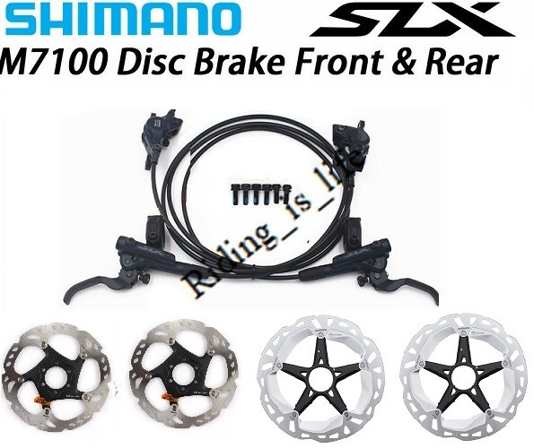 NEW Shimano SLX M7100 MTB Hydraulic Disc Brake Set Front&Rear RT86 Rotor Option