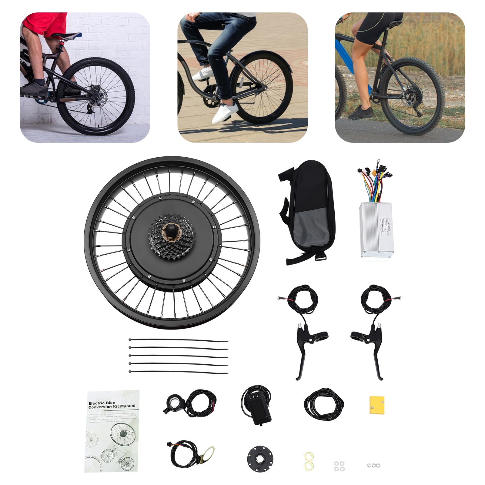 48V 1000W Motor Fat Wheel Conversion Kit Rear Cassette 20″ inch