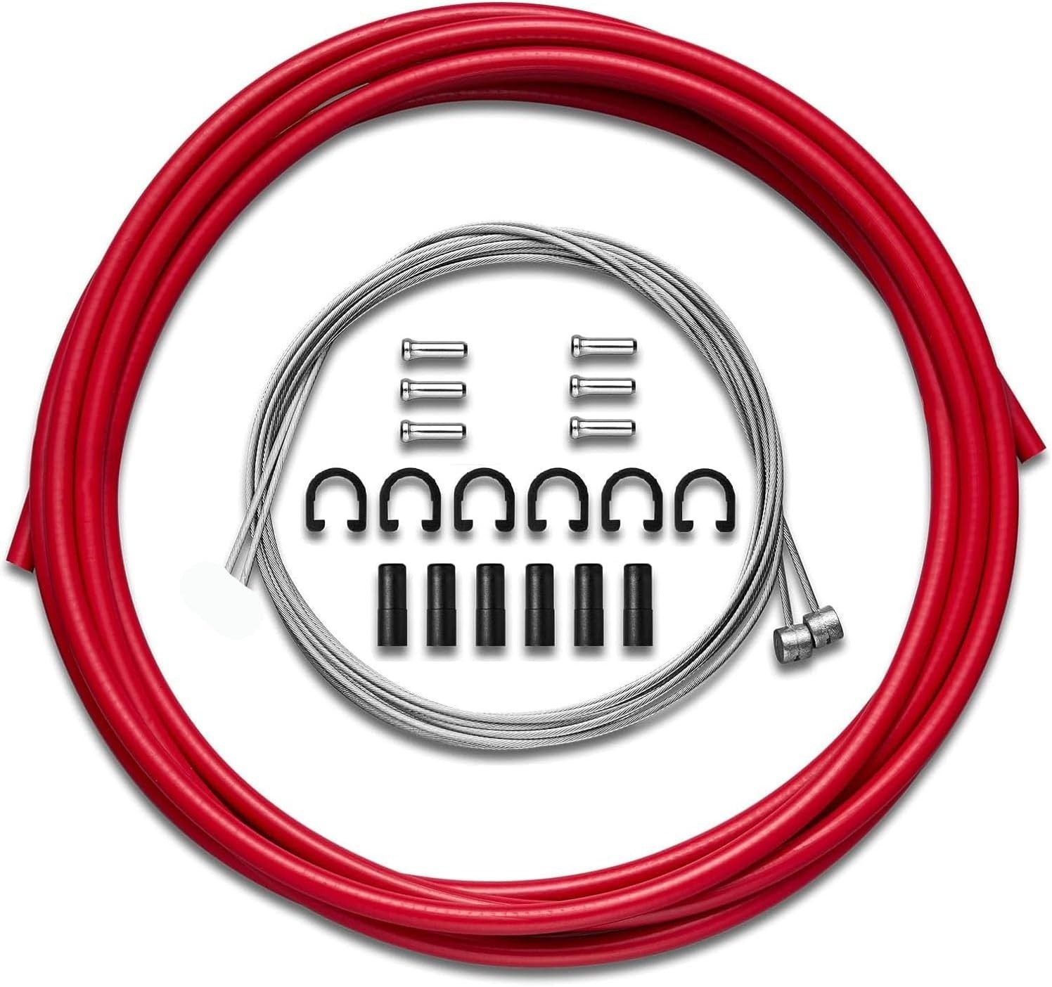 Complete Brake Cable Set with 9.8ft Red Housing – Durable and Reliable