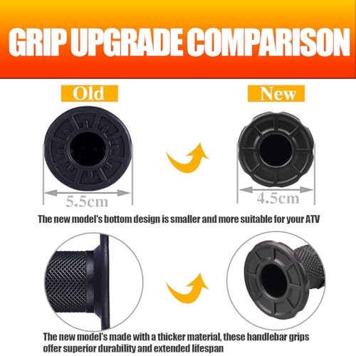 7/8» ATV Grips Upgrade Universal Handlebar Grips Soft Rubber Thumb Black