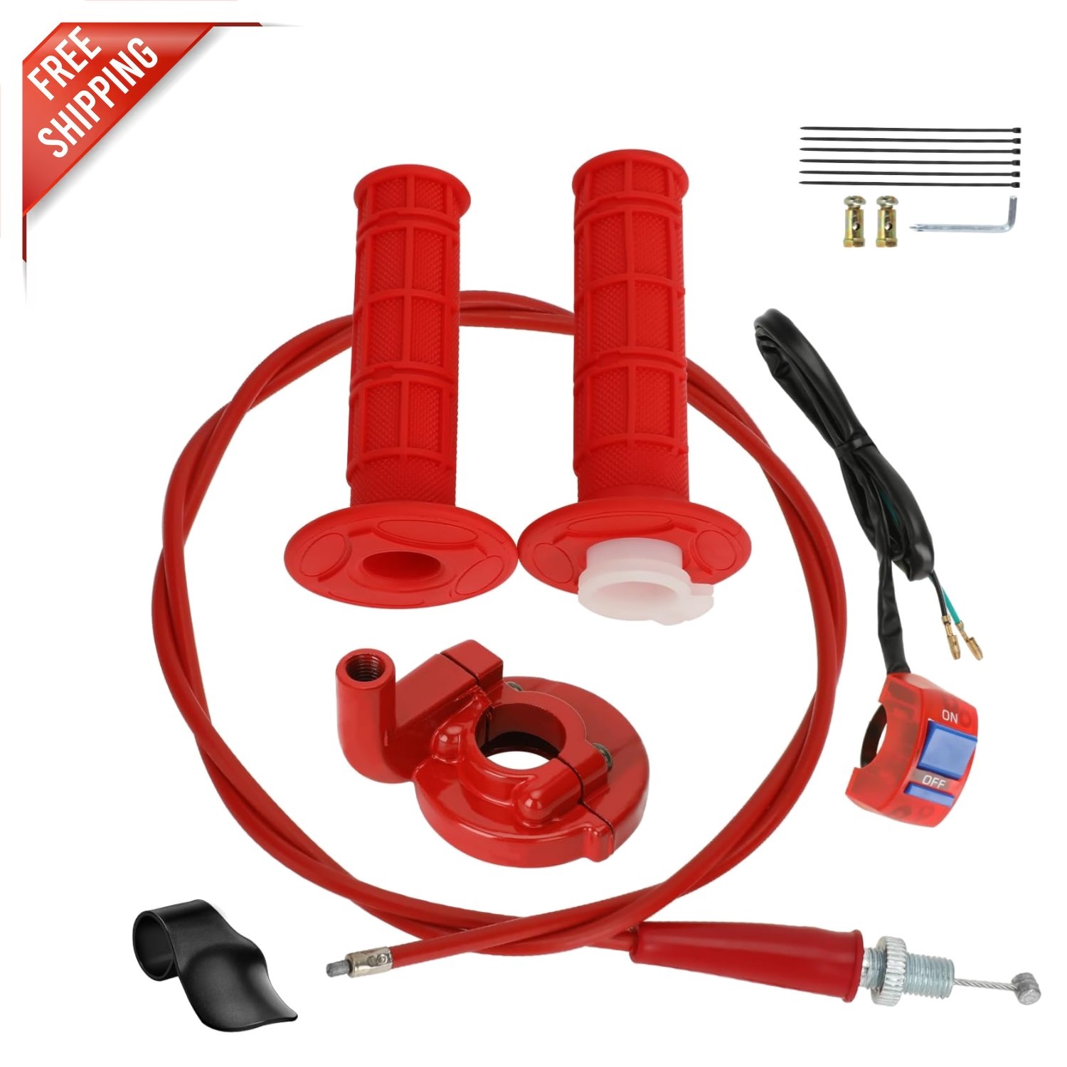 7/8″ Modern Throttle Cable Assembly for Pit Dirt Bikes – Includes Switch & Grips