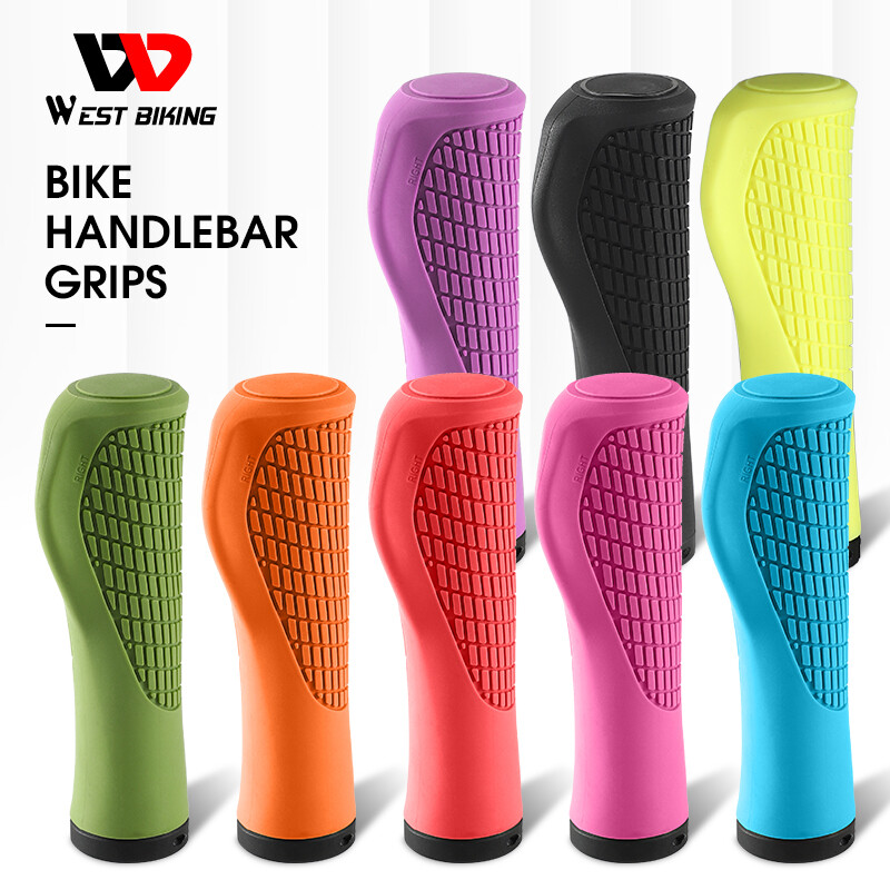 WEST BIKING Bicycle Handlebar Grips Ergonomic Lock-on Rubber Cycling Bike Grips