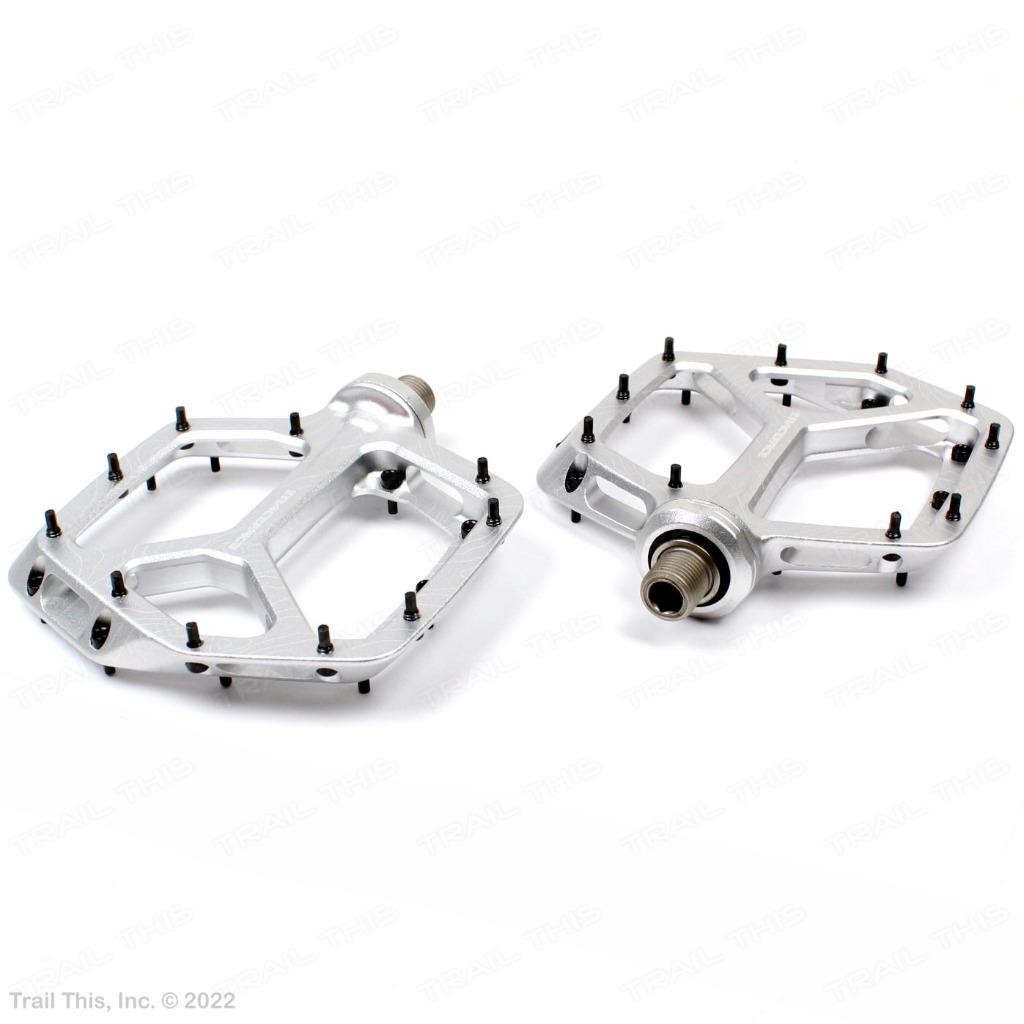 Race Face Atlas Silver DH / MTB Bicycle Studded Platform Aluminum Pedals