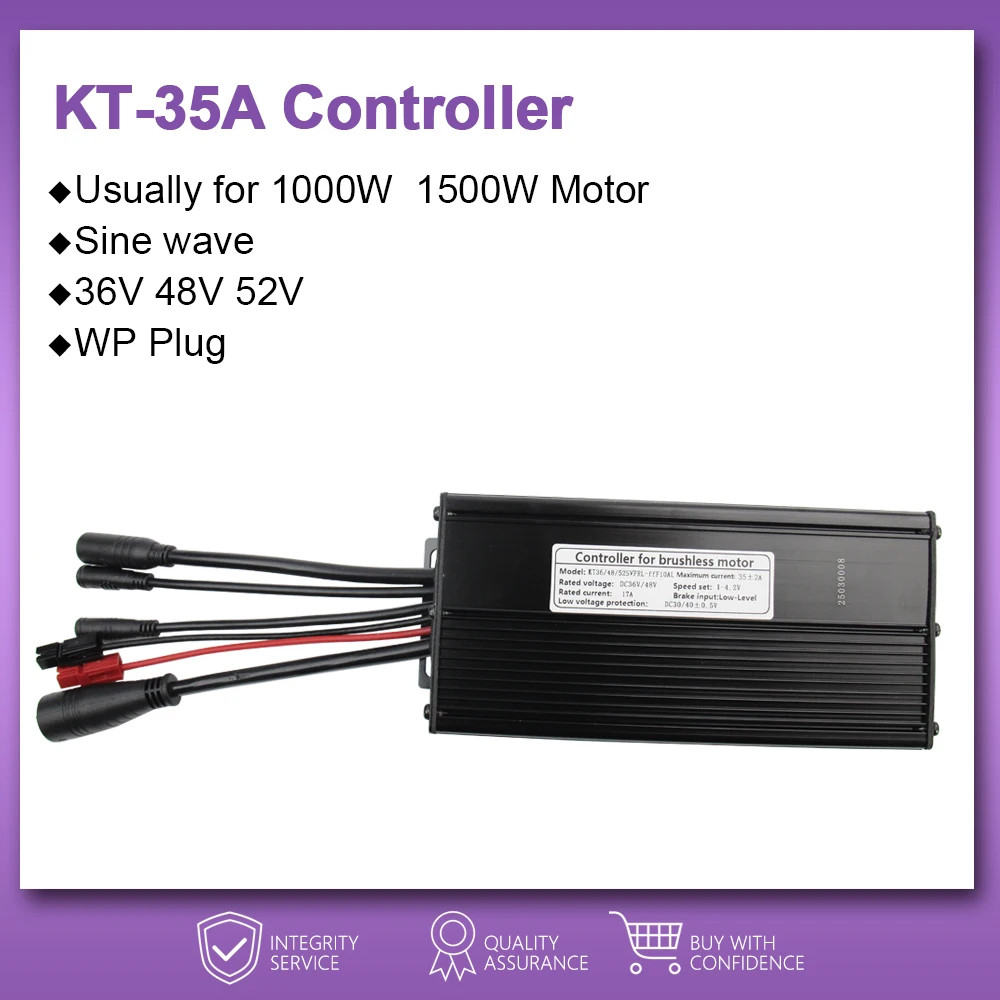 36V48V52V E-Bike Sine Wave Controller 35A for 1000W 1500W Brushless Motor