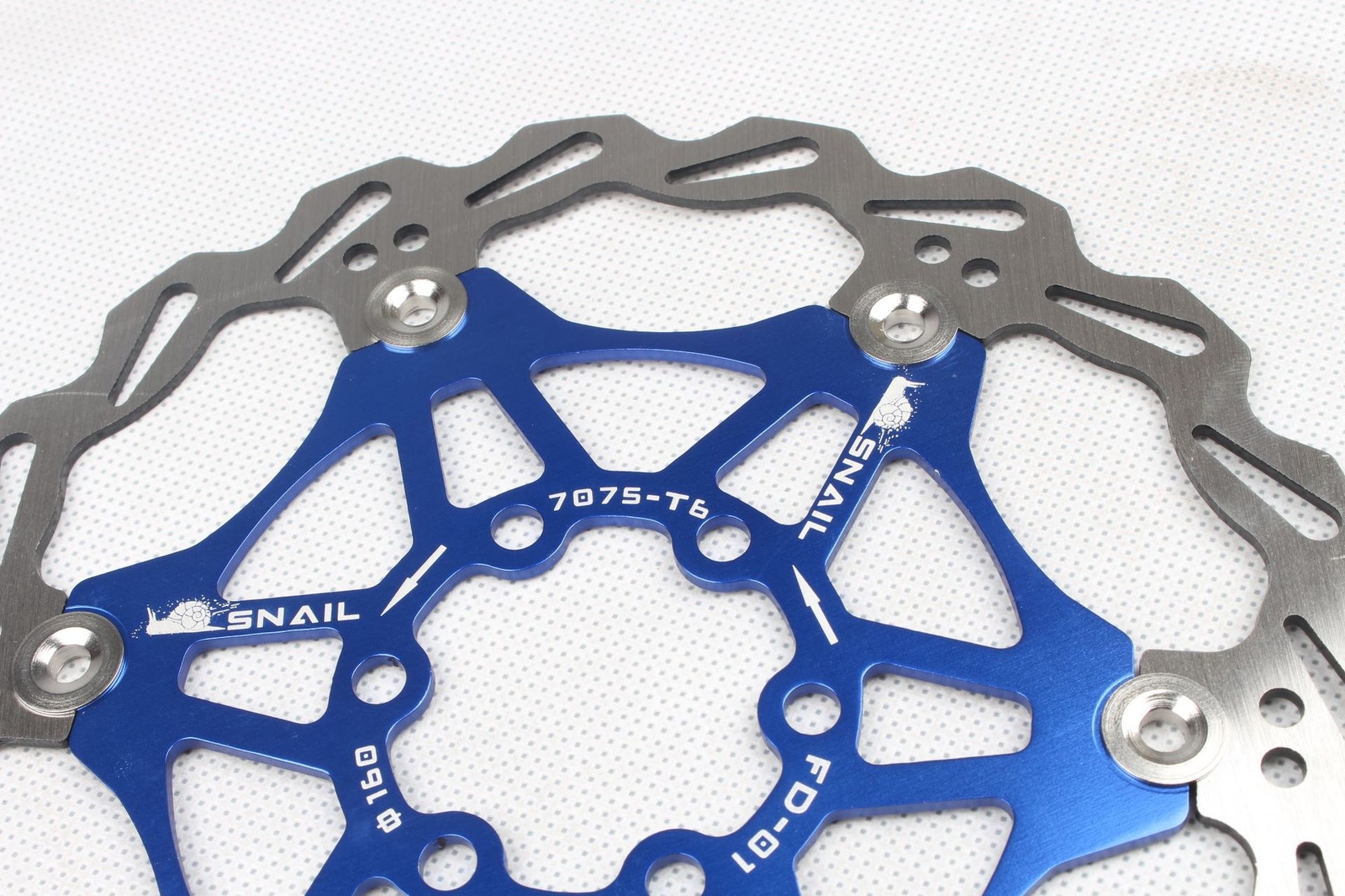 2 PCS Bicycle Brake Rotor Mountain Bike Floating Disc Brake Rotor Blue & 6 Bolts
