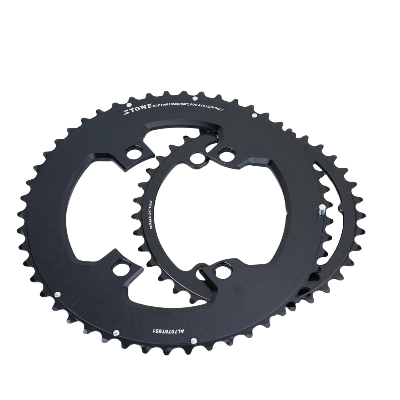 Stone 110bcd Bike Double Chainring for Sram AXS Flattop 12S for Shimano Magene