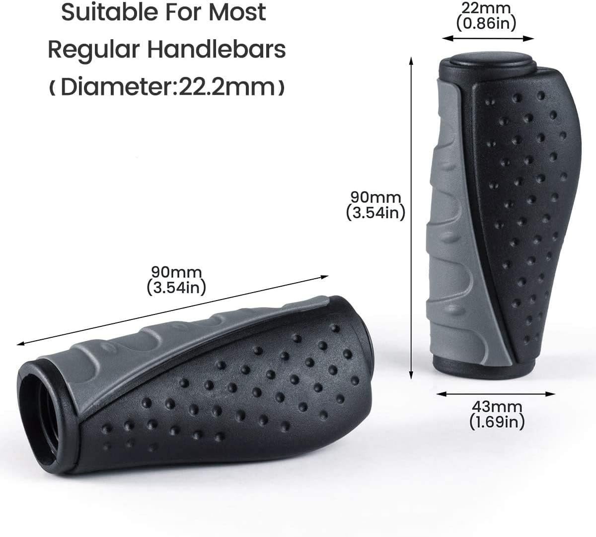 Universal Black & Grey Bike Grips – Comfortable No-Slip Handle for Cyclists