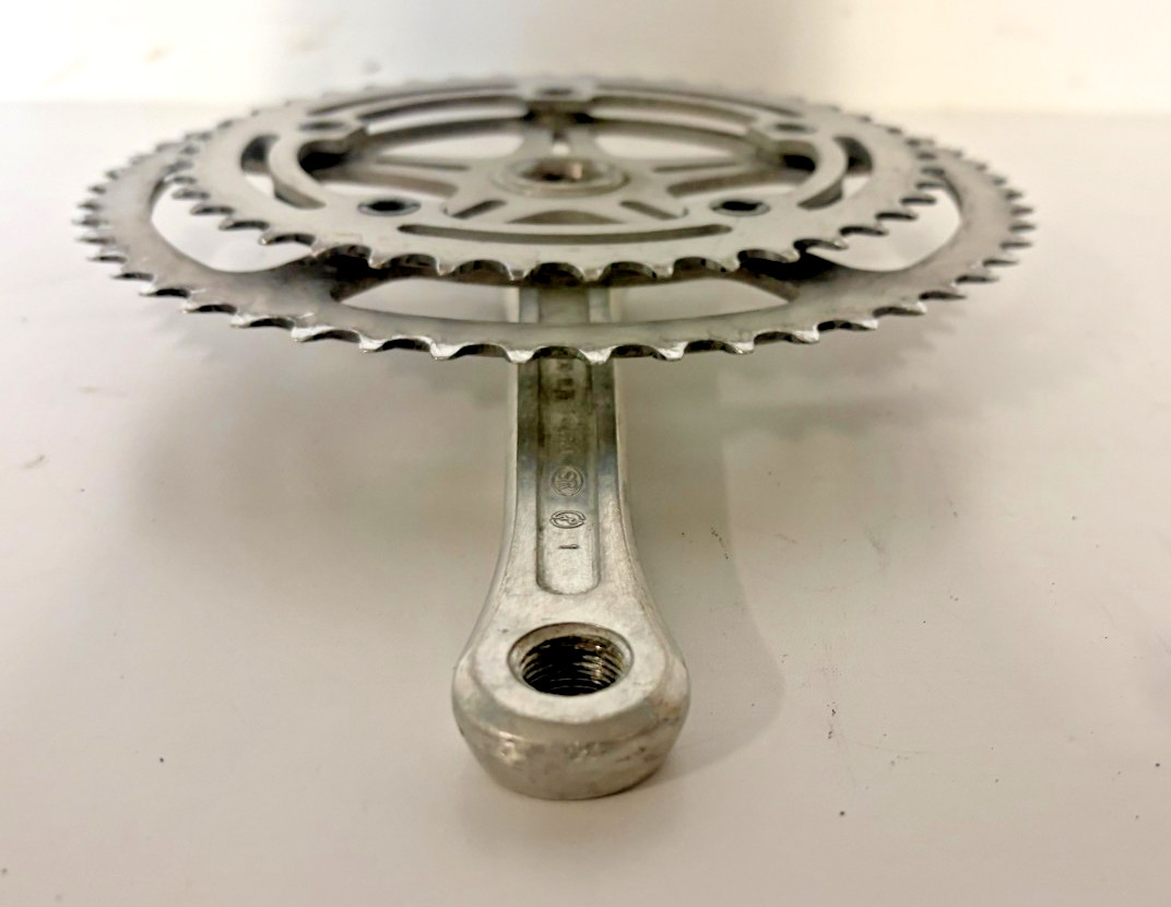 Vintage SR Sakae Silstar 170mm 52/42 Silver Aluminum Road Bike Double Crankset