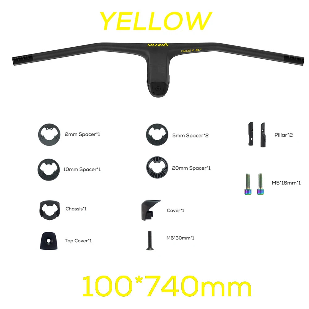 MTB Handlebar 740MM -20 Degree Full Carbon Fiber Integrated Cockpit Handlebar