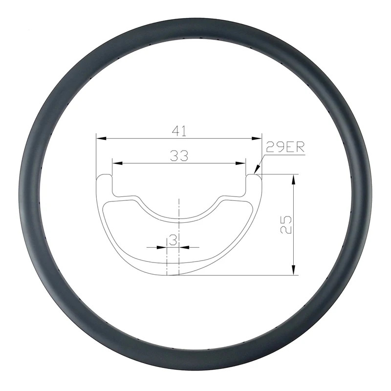 29er Asymmetric Tubeless Carbon Fiber Rim XC AM DH Mountain Bicycle Wheels 24H