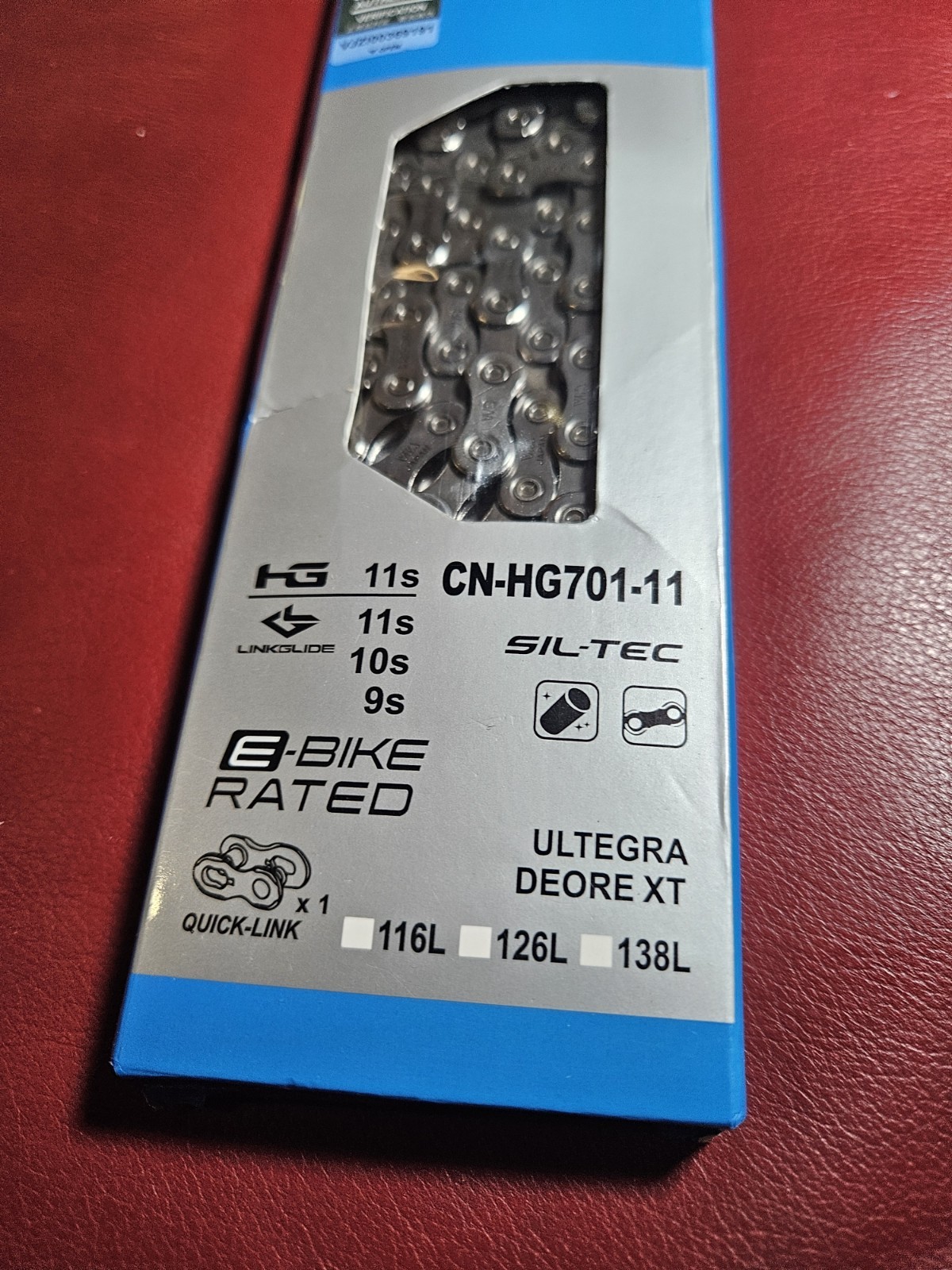Shimano CN-HG701 11 Speed Chain Ultegra Deore XT MTB Road E-Bike 116L Quick link