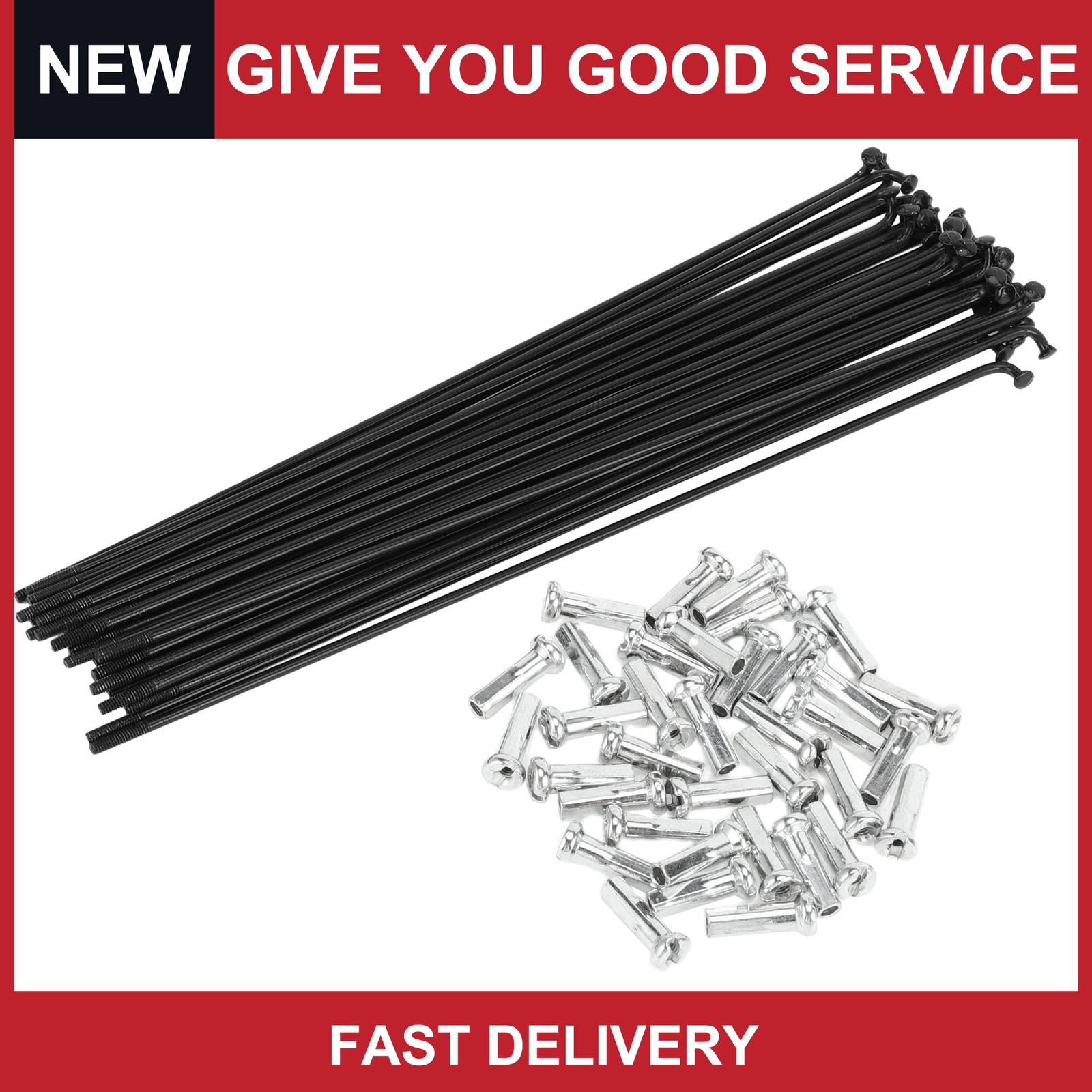 Set14G 195mm Length Bicycle Spokes Nipple Carbon Steel Black Universal
