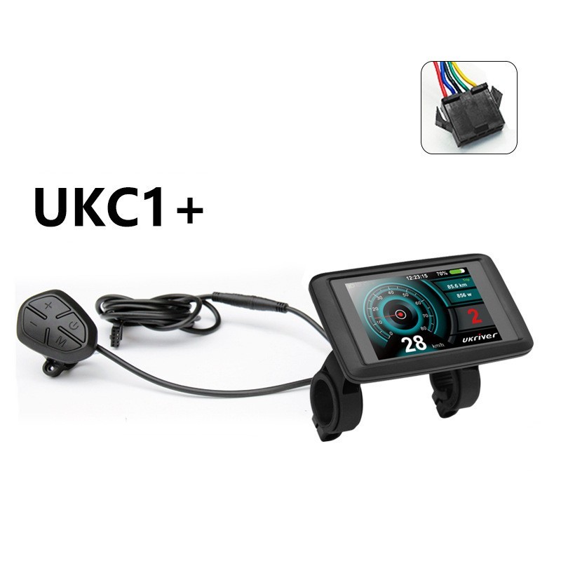 E-Bike Compatible UKC1+ Smart LCD Color Screen with light wire 5PIN SM plug.