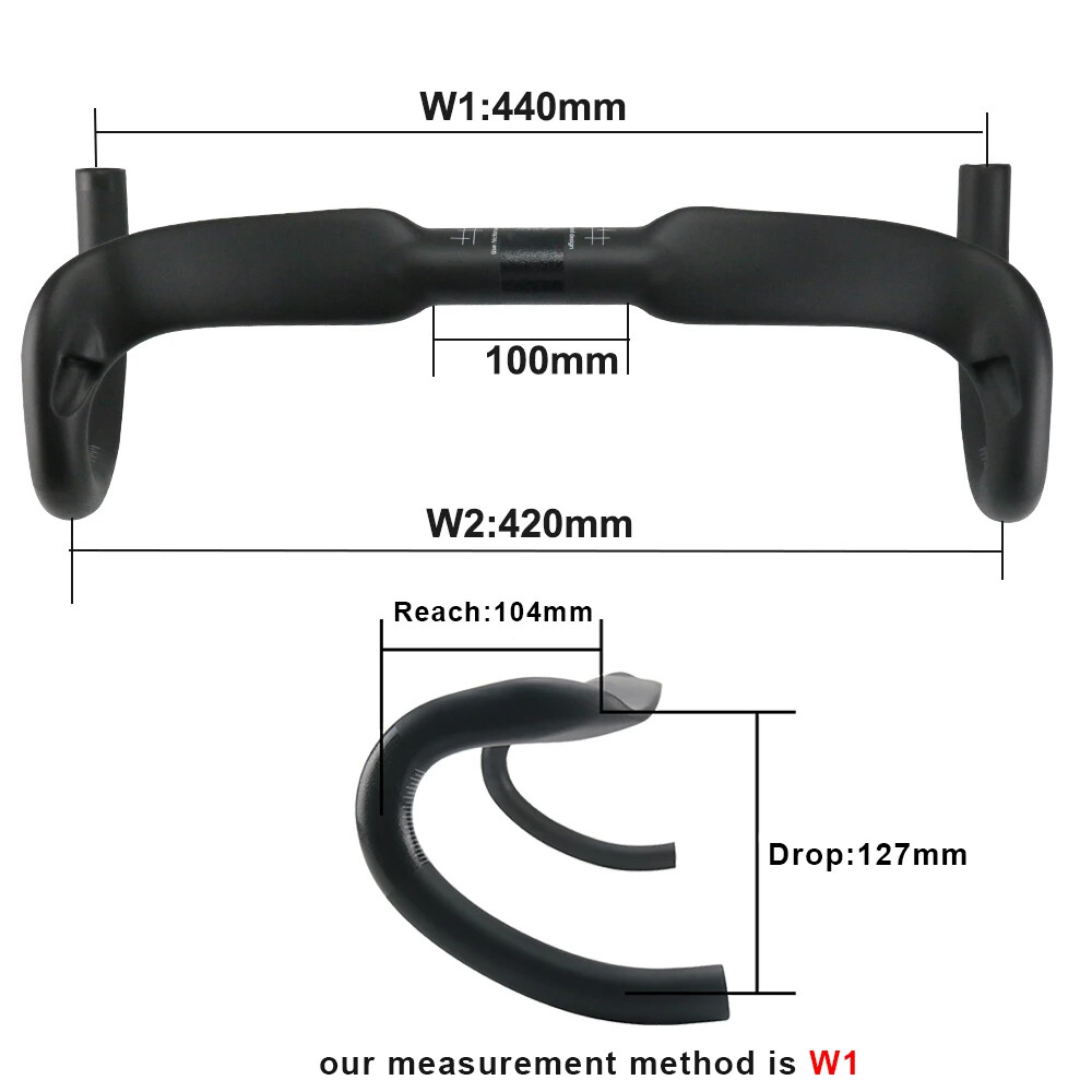 Carbon Fiber Handlebar Racing Bike Bent Bar 31.8mm Inner Routing 400/420/440mm