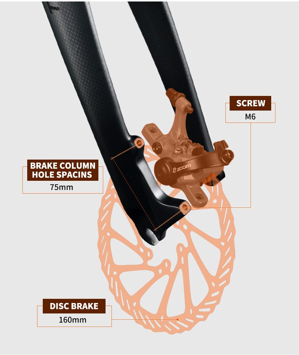 Carbon Fiber MTB Bicycle Rigid Fork 26 / 27.5 / 29 Inch Tapered Tube Front Fork
