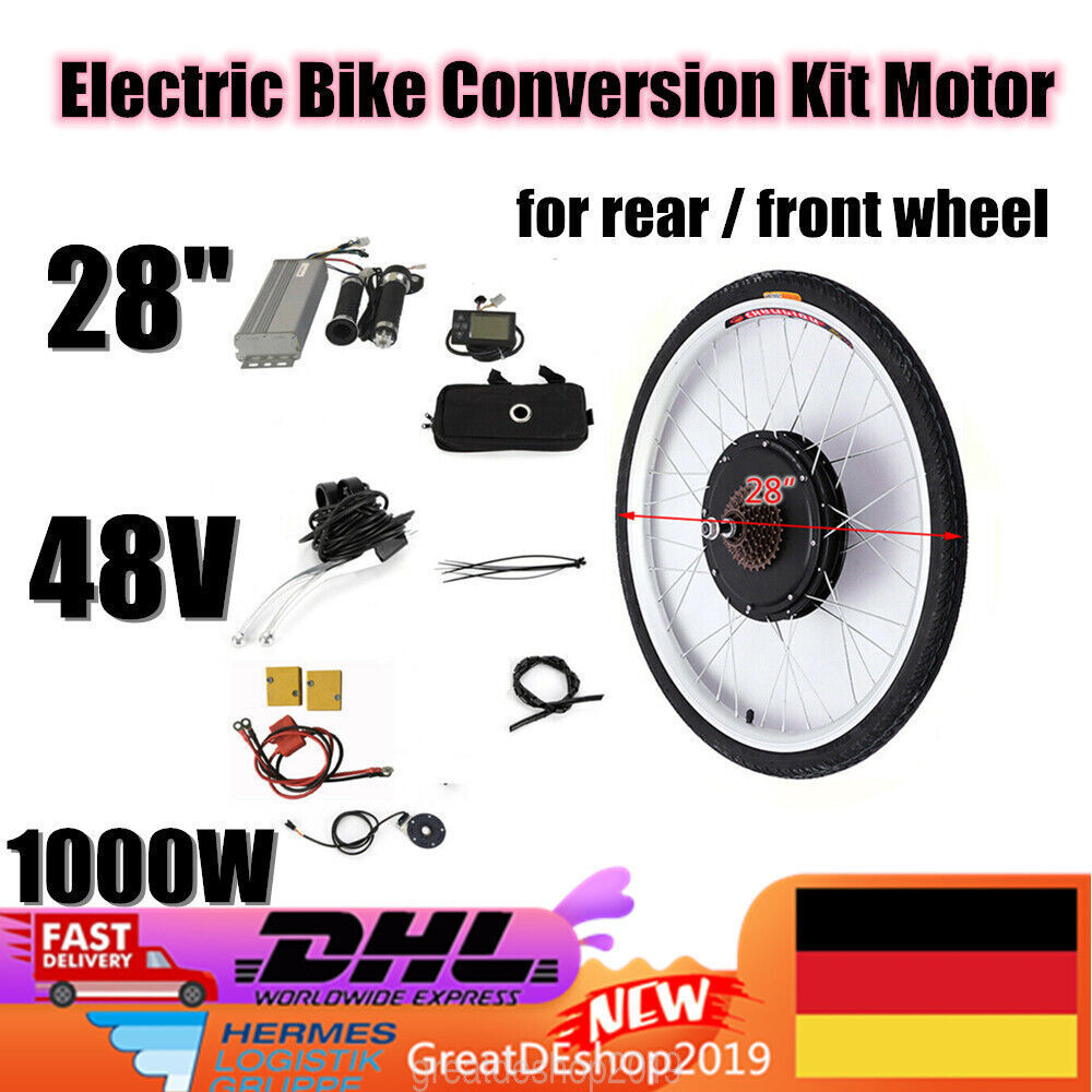 48V 28″ 1000W Electric Bike Conversion Kit Motor E-Bike for rear / front wheel