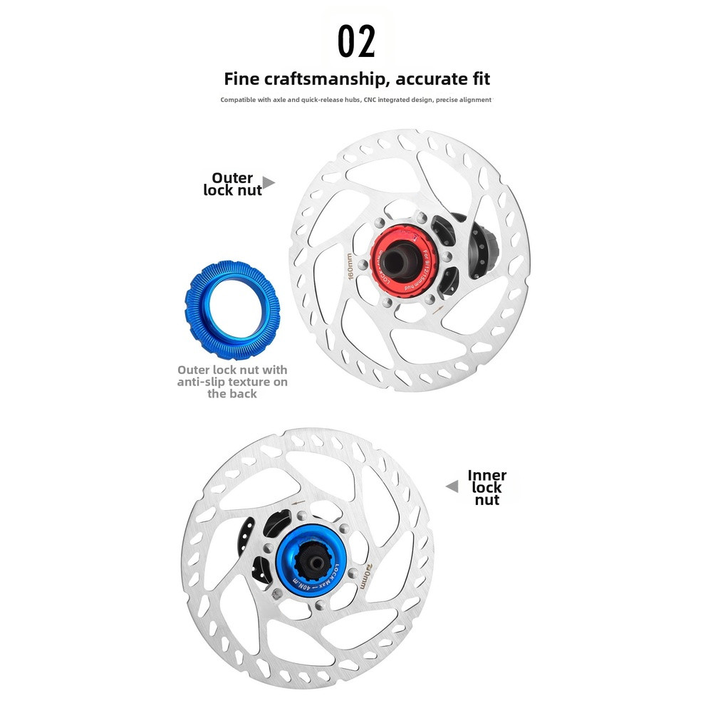 Center Lock Disc Brake Adapter for 6 Bolt Hub CNC Aluminum Alloy Material