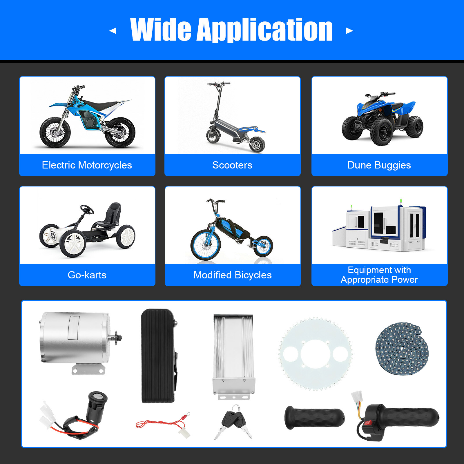 48V-72V 3000W BLDC Motor E-bike Brushless Motor Controller Kit For Scooters US