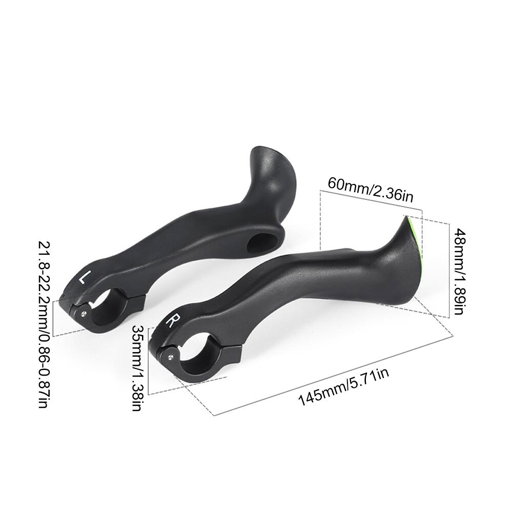 2PCS Bicycle Ergonomic Bar Ends Extender for 21.8-22.2mm Handlebars Bar End Grip