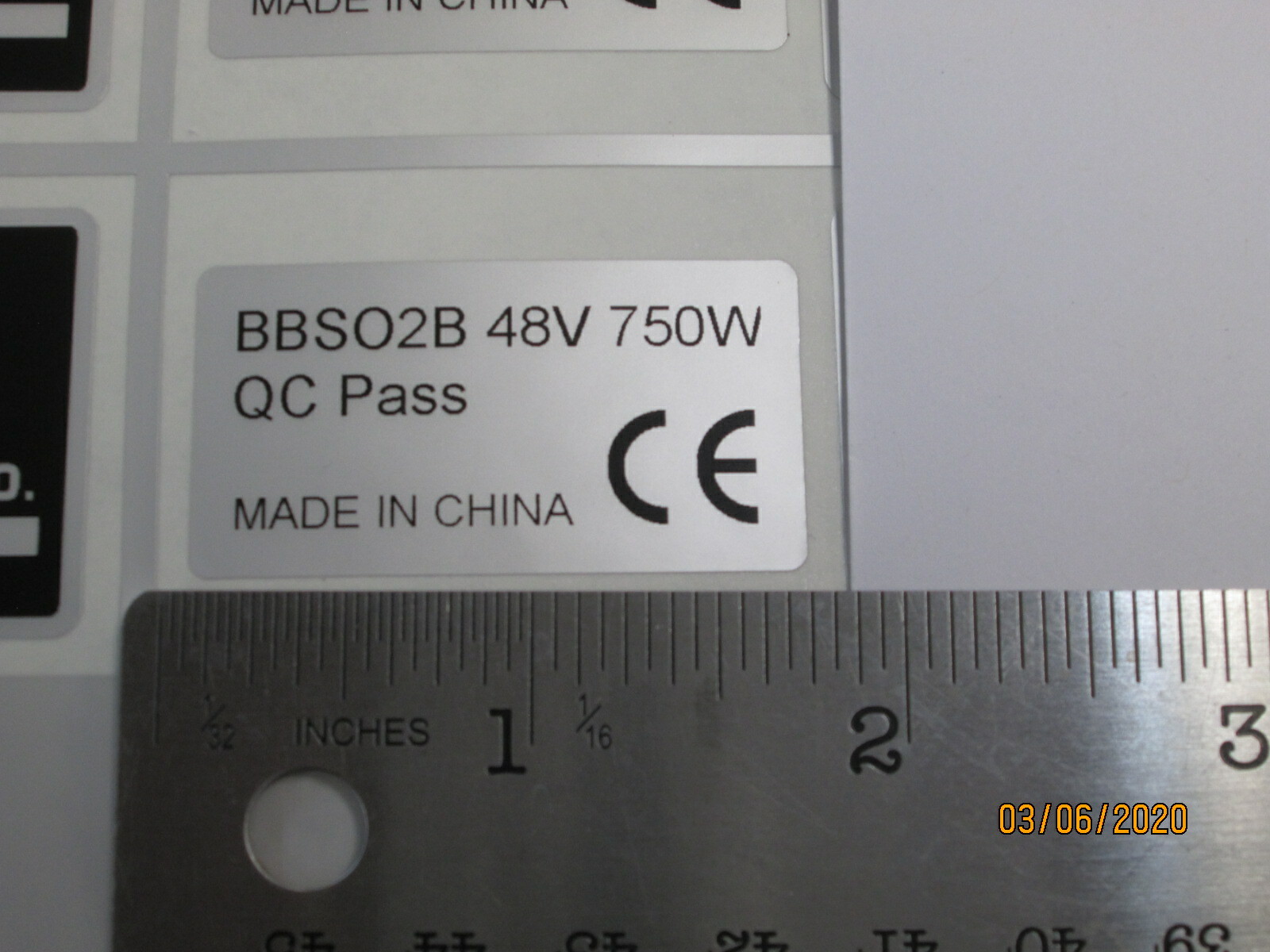 1Pcs BAFANG BBS02B BBSHD 48V 750W Mid Drive Motor Stickers Legal For eBike Label