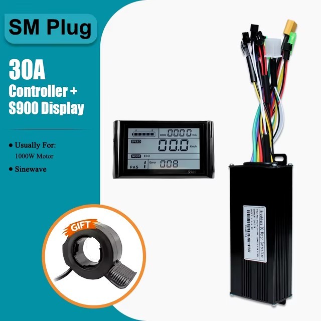 E-bike Three-Mode Sine Wave Controller 24V-48V 17/26/30/40A with LCD Display Set