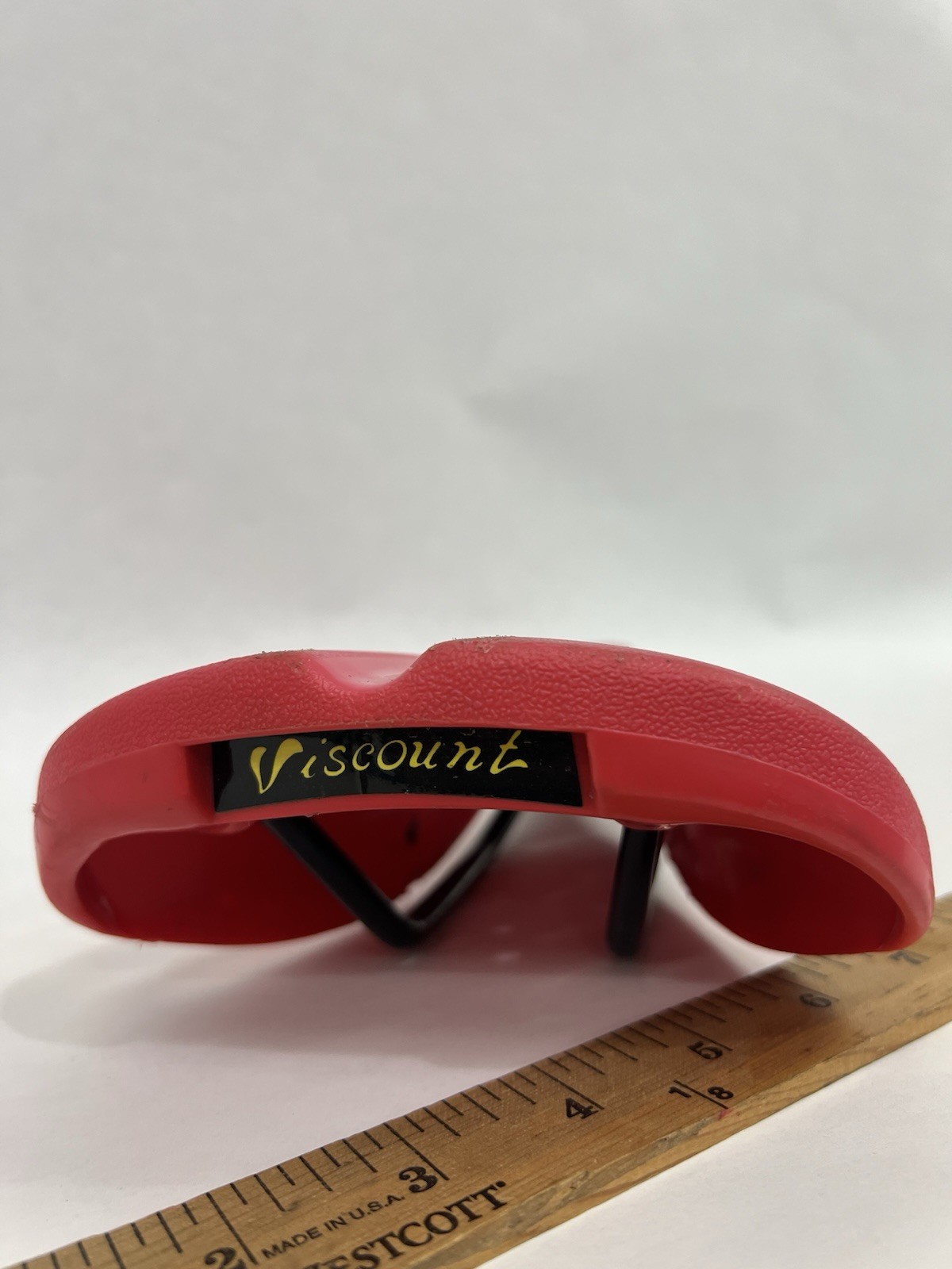 RED Viscount Dominator BMX Bicycle Seat- Old School Hard Shell saddle