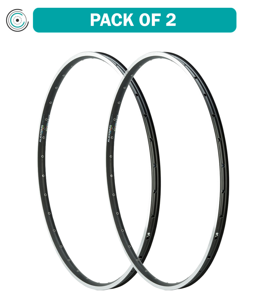 Pack of 2 Alex Adventure 2 Rim TRS 26″ 36h Black Silver Tubeless Ready