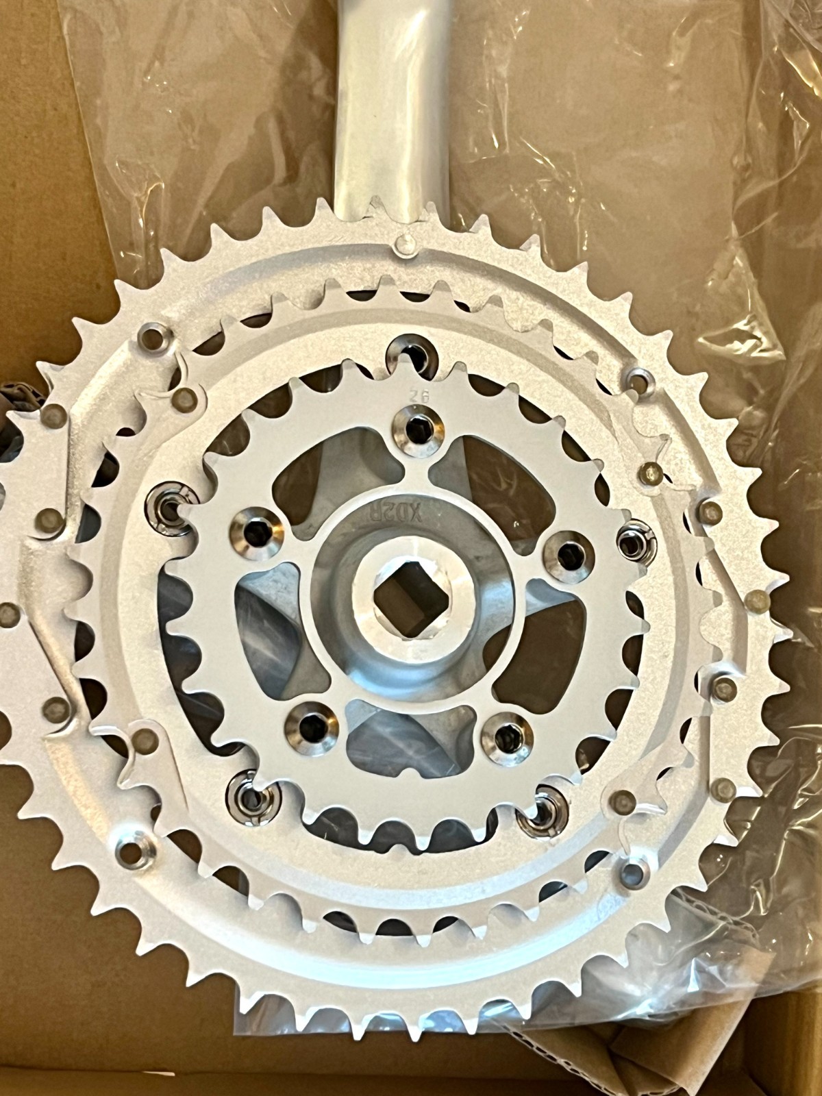 New Albion Cycles XDT Triple Crankset– 175mm 26/36/46T – 74/110 BCD Silver NEW