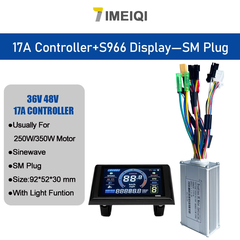 E-bike Sine Wave Three-Mode Controller 36V 48V 17/26/30/40A with LCD Display
