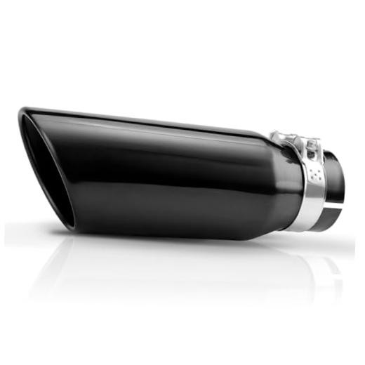 Black Exhaust Tips 2.5″ Inlet, 2.5″ Inlet 2.5″ ID – 4″ OD – 12″ Long – Clamp