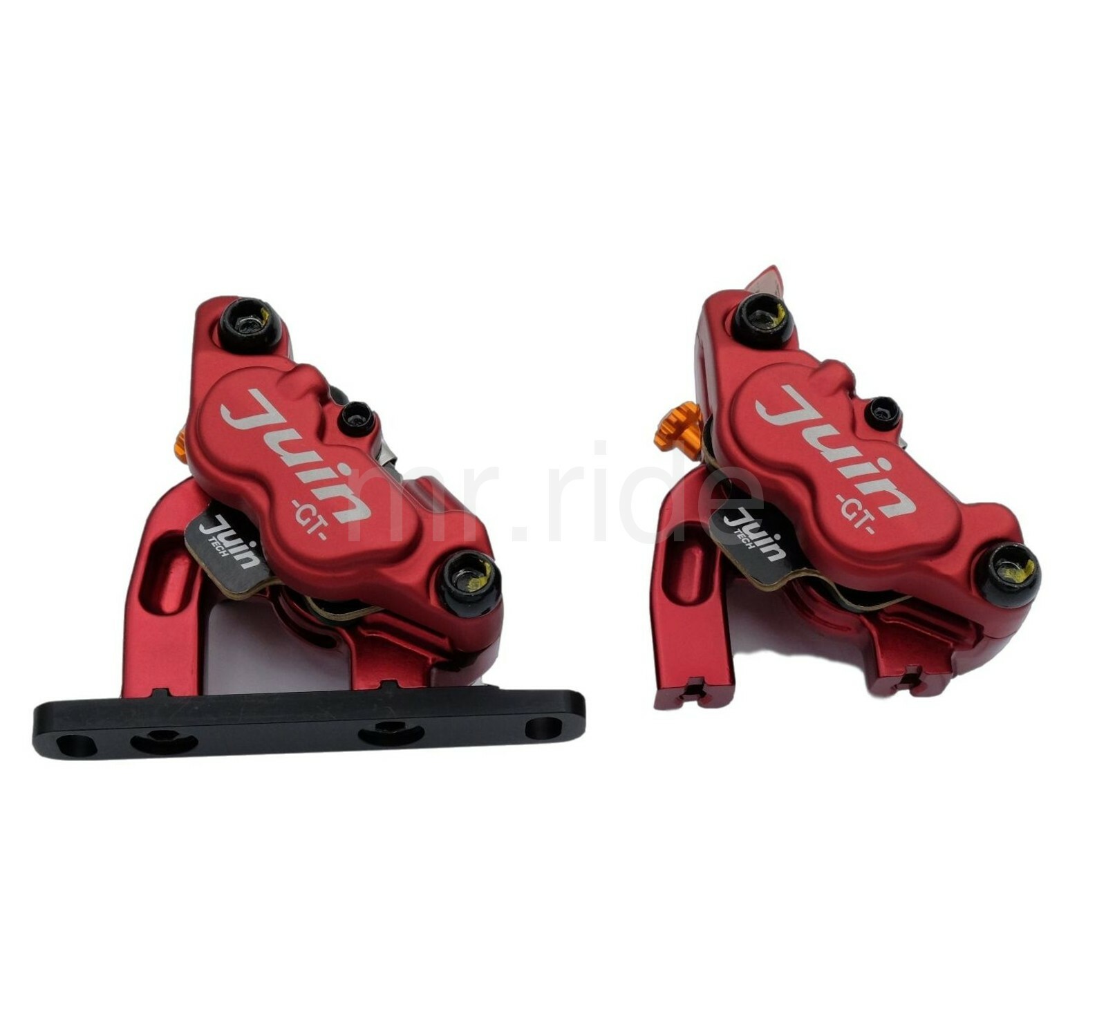 JUIN GT-F 4 Piston F-Mount Light Hydraulic Disc Brake Caliper set Black/Red/Gray