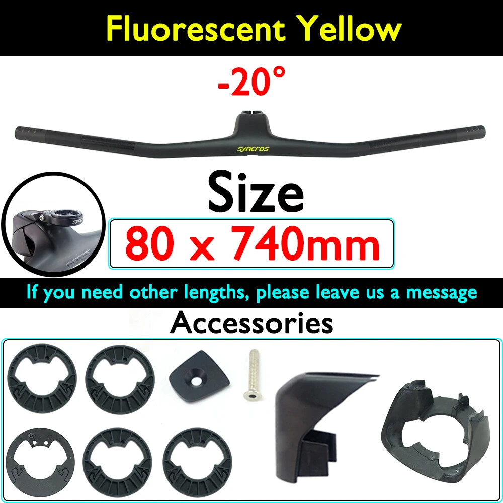 740mm Full Carbon MTB Bicycle Integrated Handlebar With -20° Stem 70/80/90/100mm