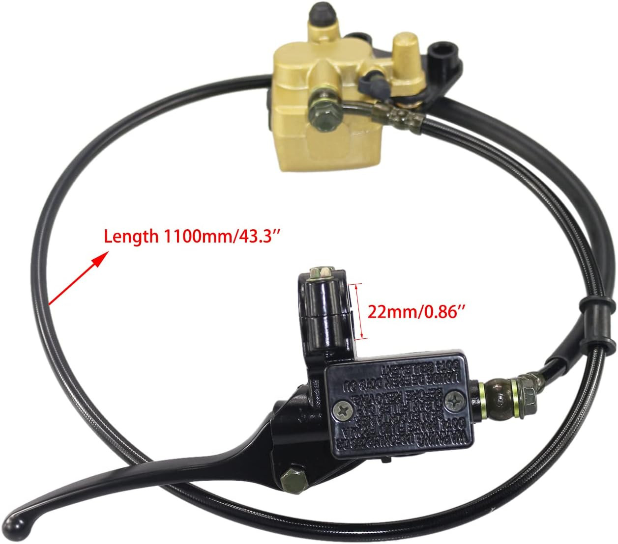 Front Hydraulic Brake Disc Master Caliper System + 190Mm/7.48″ Disk Rotor + Brak