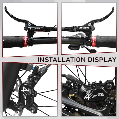 MTB 4 Pistons Hydraulic Disc Brake Set, Mountain Bike Left 850 mm Right Front