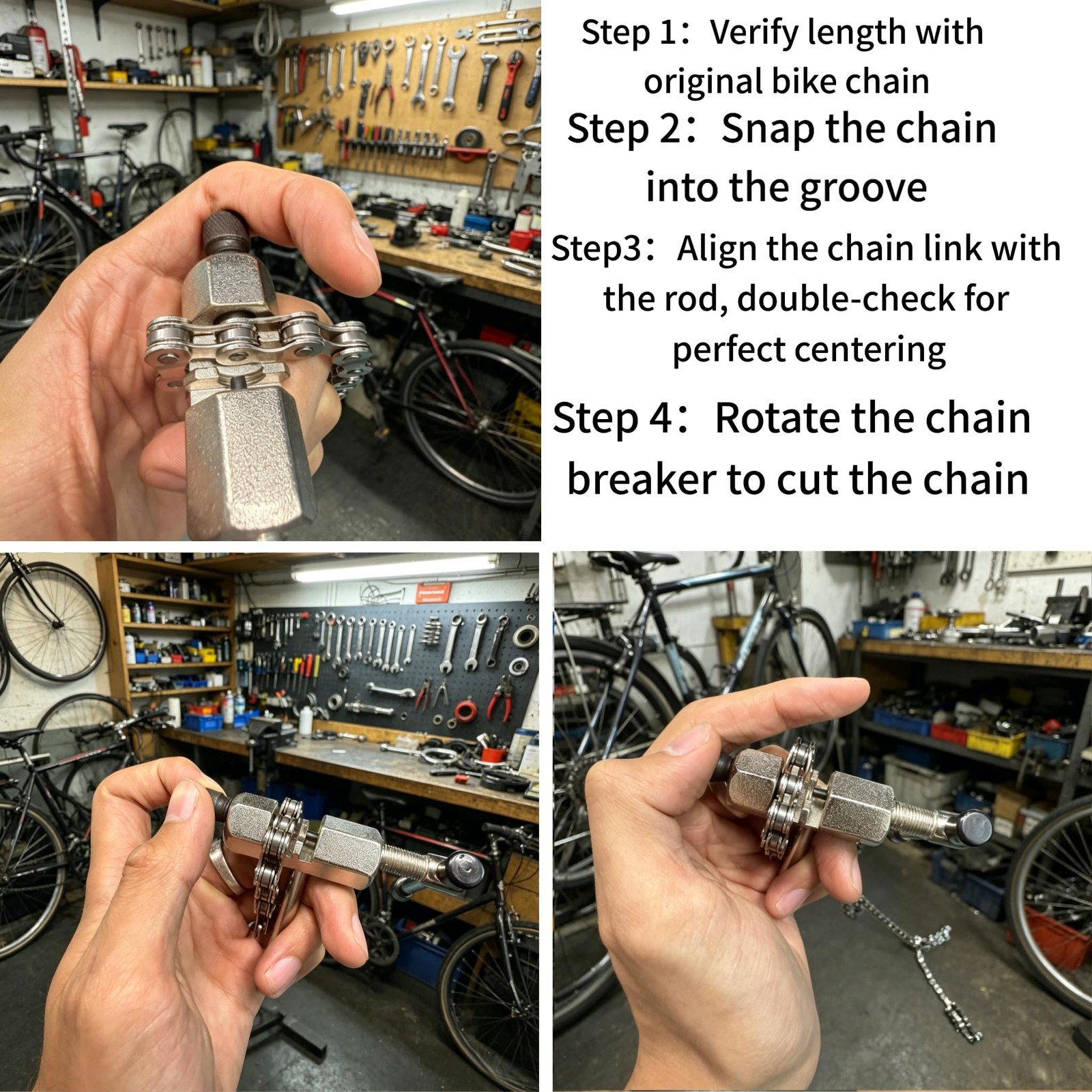 HeavyDuty 126 Link Bike Chain & Tool Kit 6/7/8 Speed RustResistant for Bicycle