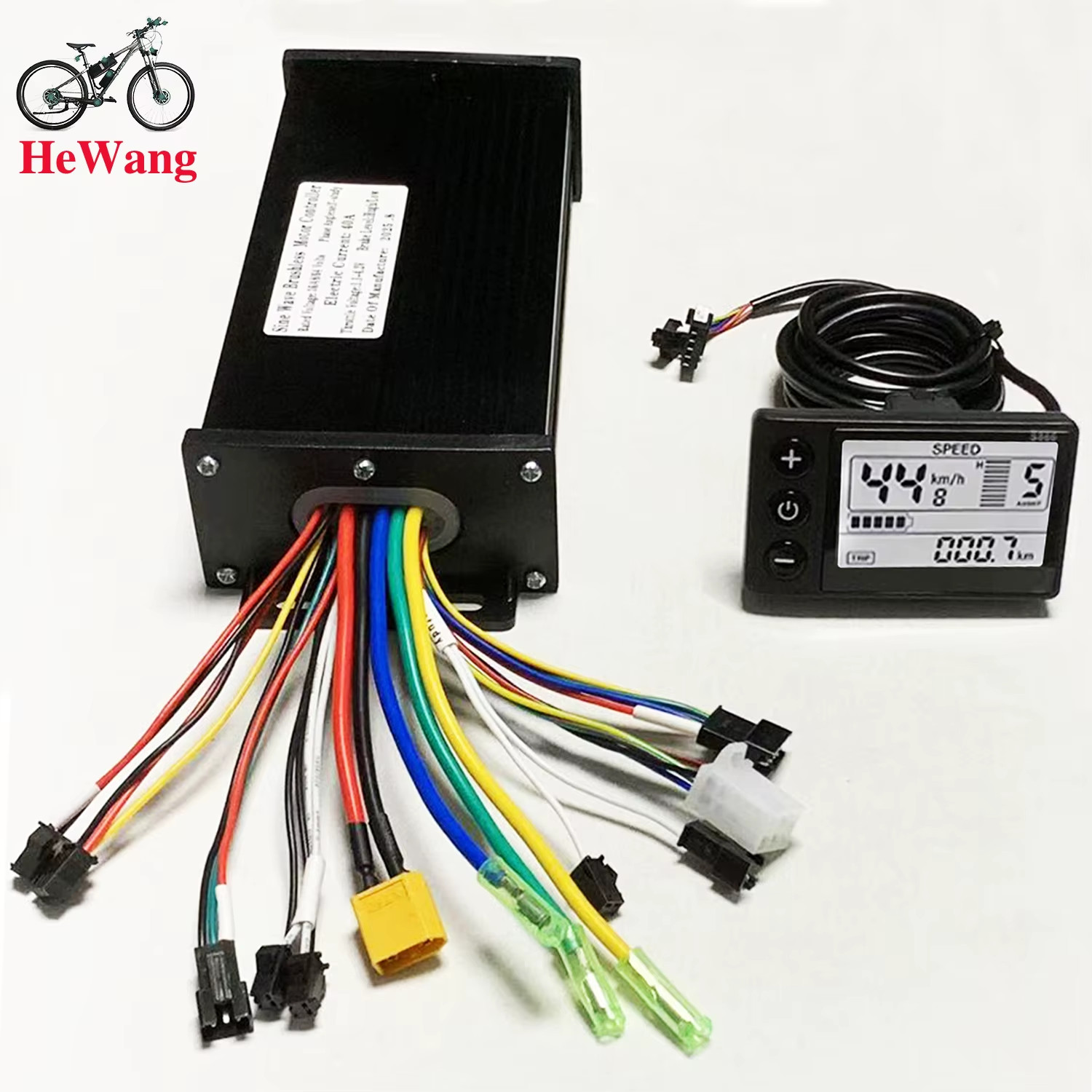 1000W-2000W 36V-60V E-Bike 3-mode Sine Wave Controller 40A with S866 LCD Meter (
