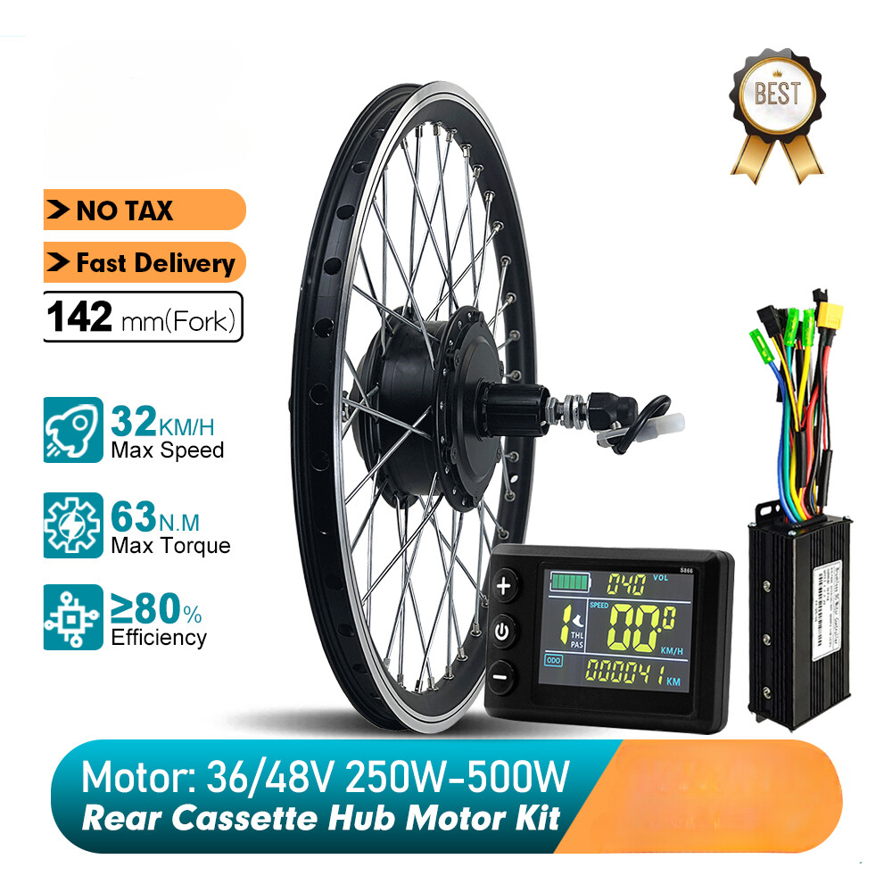 E-bike Conversion Kit 36V 48V 250W 350W 500W Rear Cassette Wheel Hub Motor