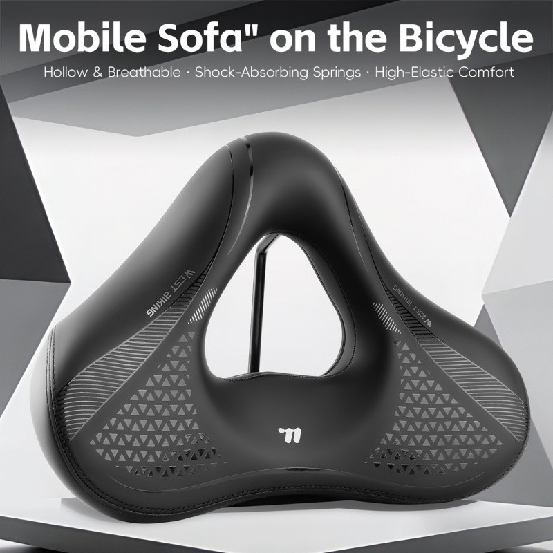 WEST BIKING Bicycle Saddle Shock Absorption Comfort Bike Widen Thicken Cushion