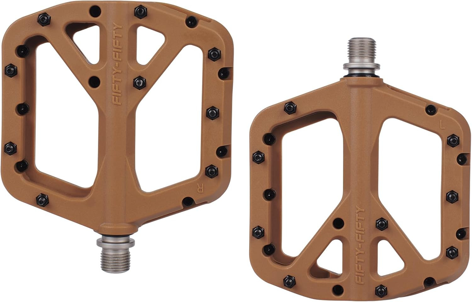 FIFTY-FIFTY Mountain Bike Pedals, Non-Slip MTB Nylon Composite, 9/16″ Bicycle Pe
