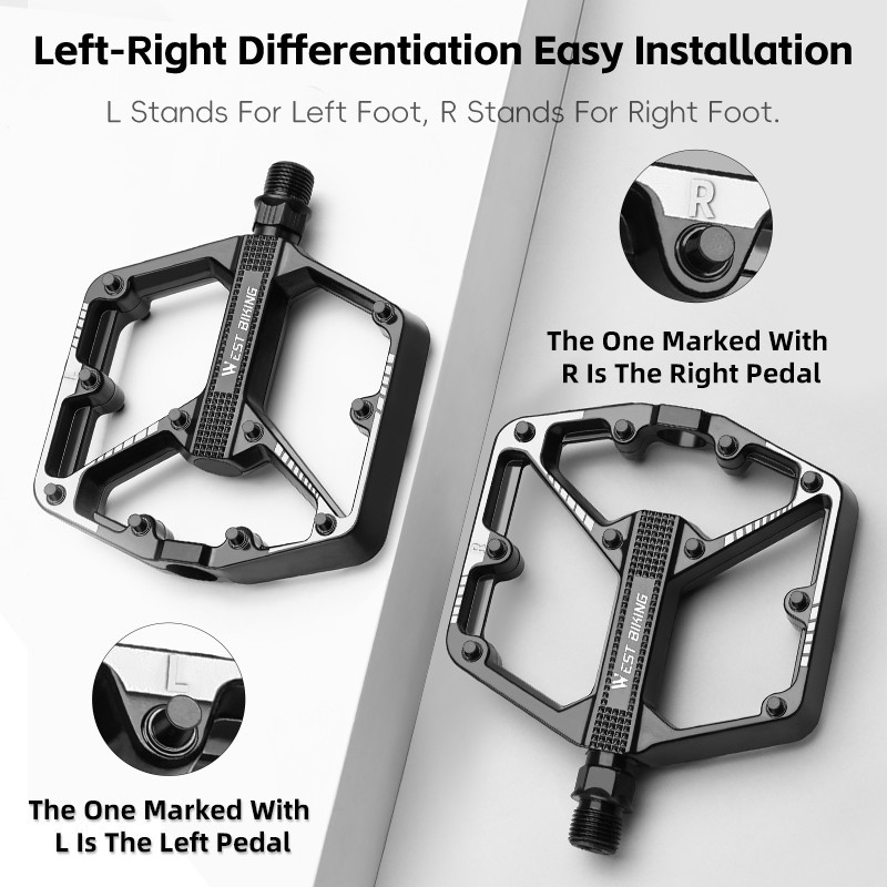 WEST BIKING Widened Cycling Pedals Ultralight DU Sealed Bearing Bicycle Pedals